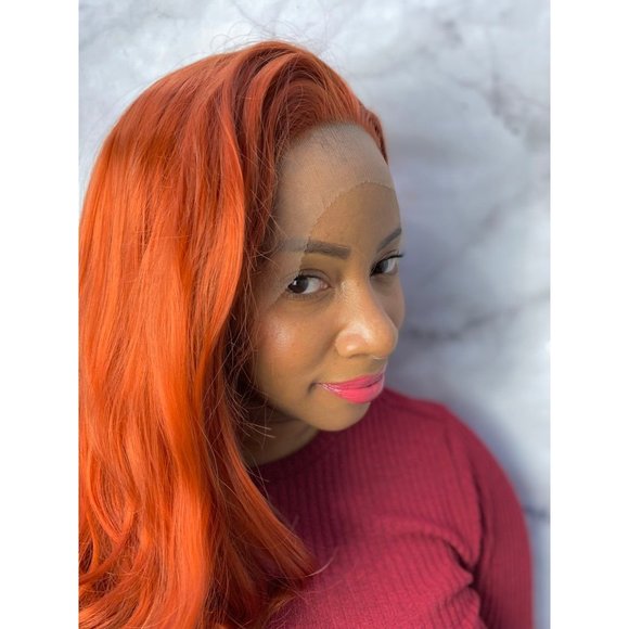 Copper Wavy Lace Front Wig - Picture 6 of 9